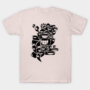 Happy Squiggles - 1-Bit Oddity - Black Version T-Shirt